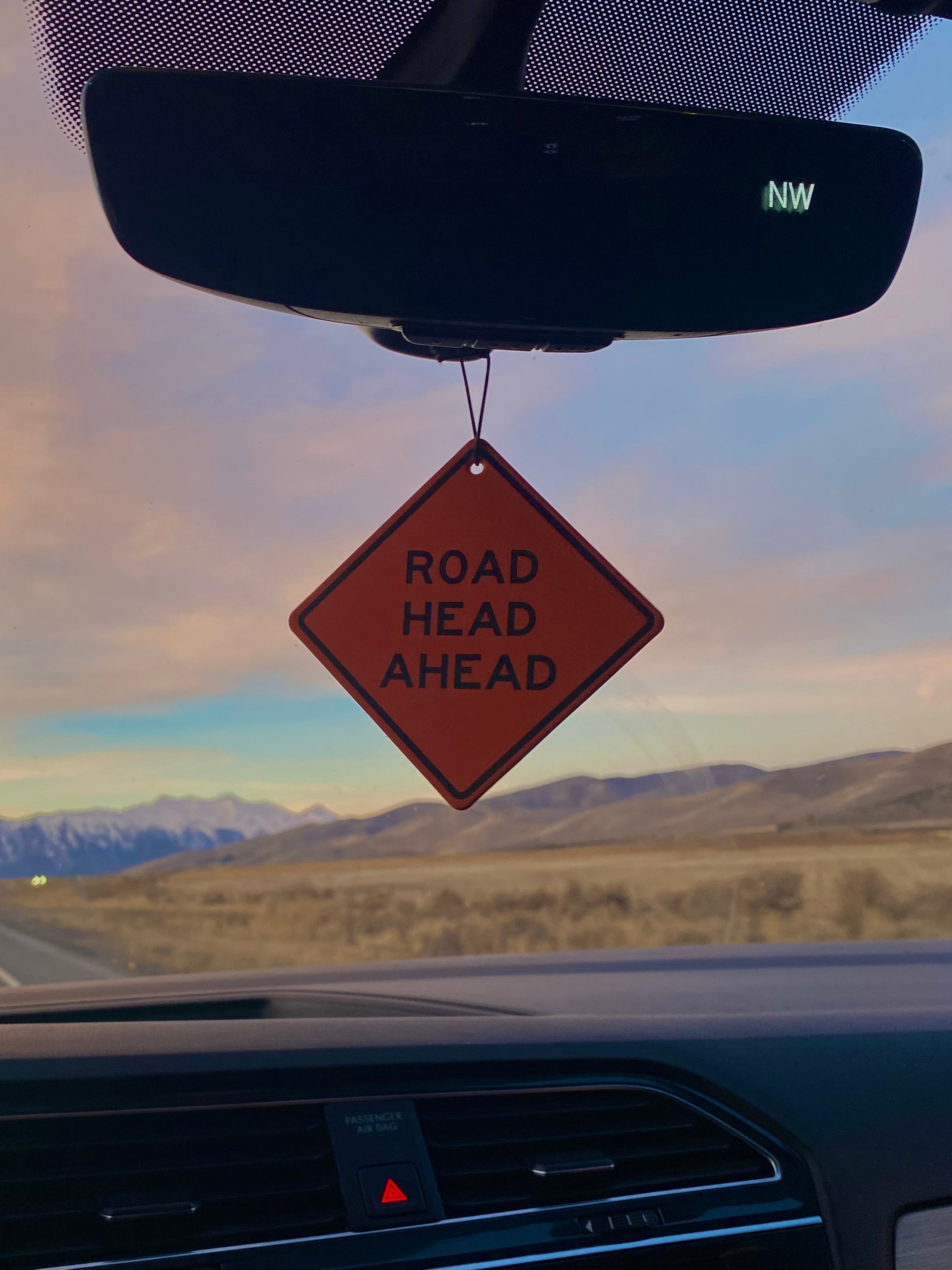 "Road Head Ahead" Hanging Air Freshener